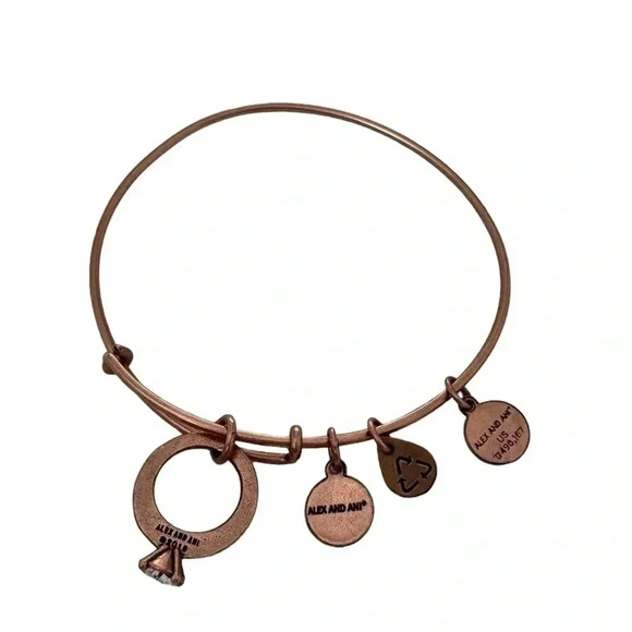 Alex and Ani Women's Just Engaged Bangle Bracelet, Rafaelian Antique Rose - Picture 3 of 4